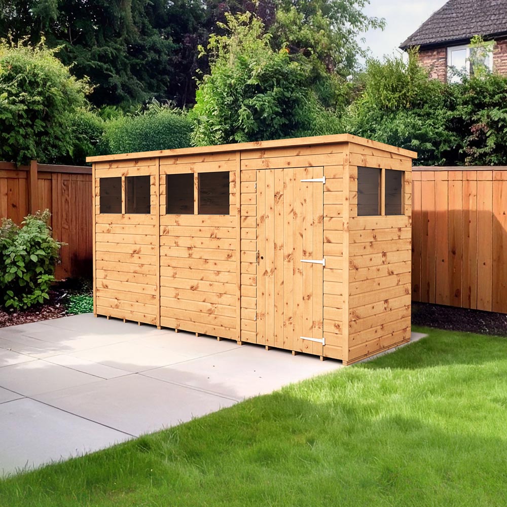 Empire Sheds 12 x 4ft Tongue and Groove Wooden Pent Garden Shed Image 2
