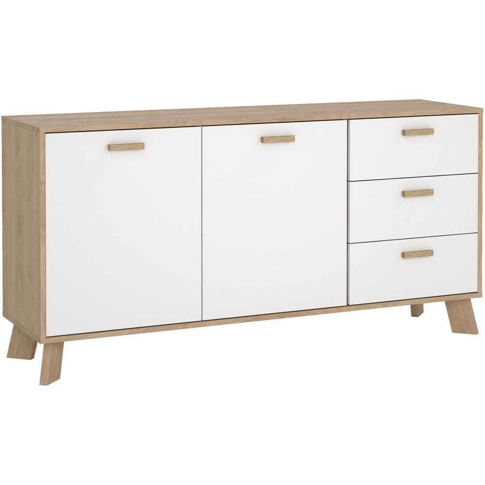 Furniture To Go 2 Door 3 Drawer White and Brown Sideboard Image 2
