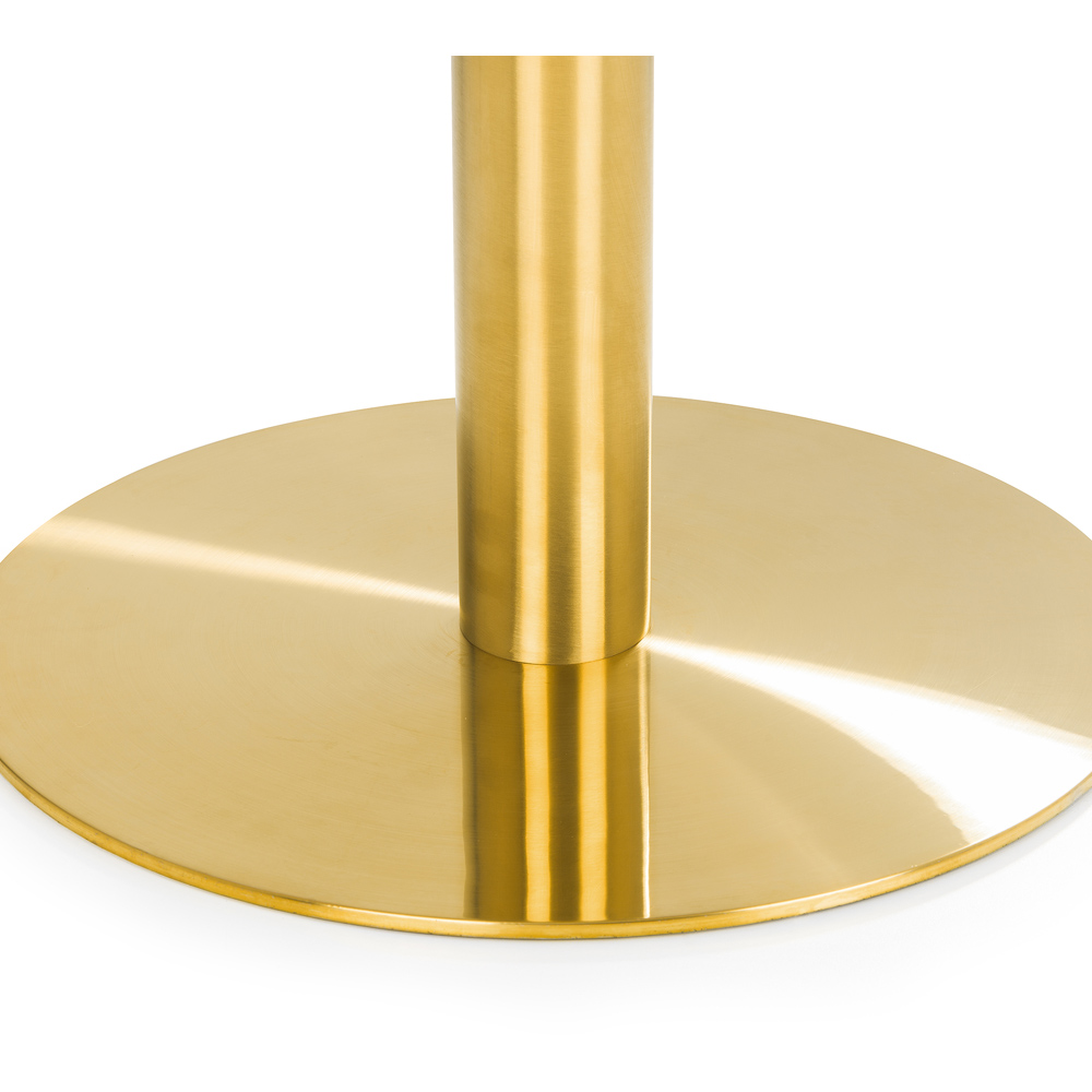 Julian Bowen Palermo 4 Seater Round Pedestal Table White Marble and Gold Image 4