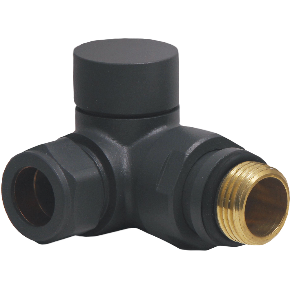 Towelrads Anthracite Round Corner Valve 15mm x 1/2inch 2 Pack Image 2
