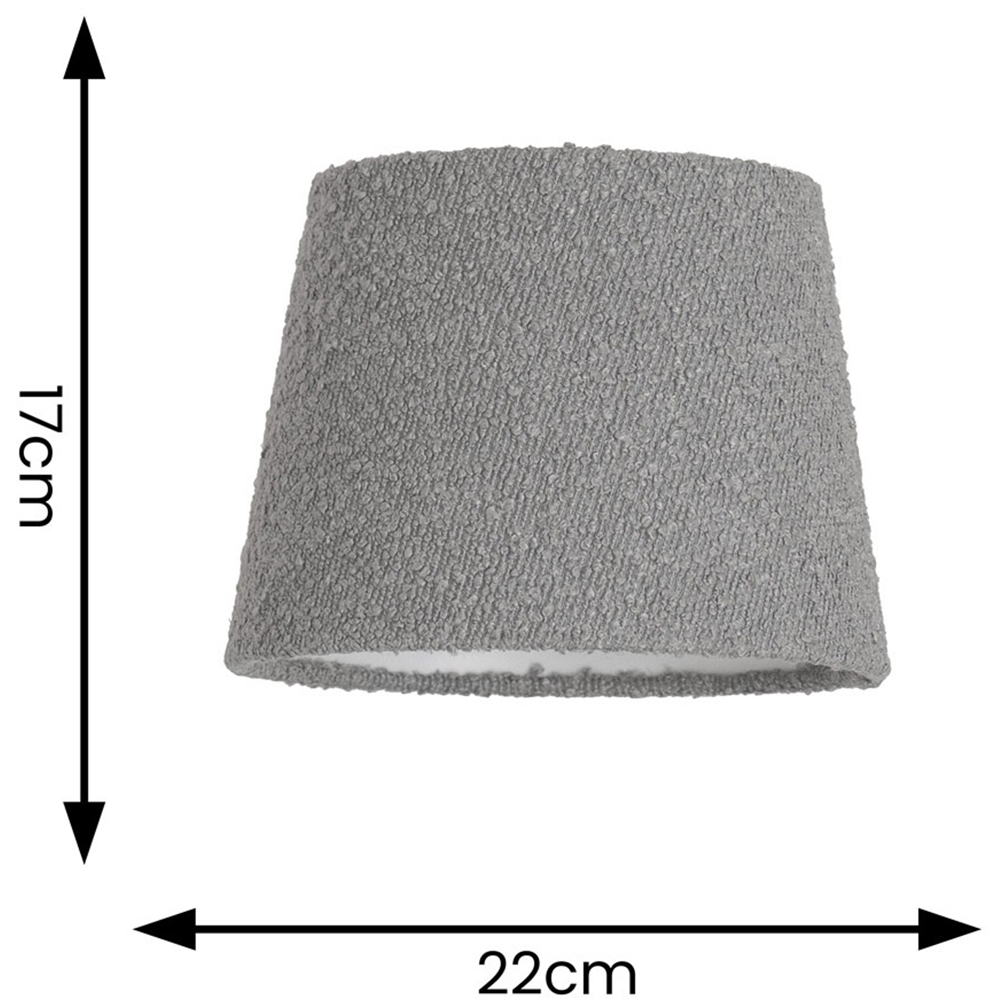 ValueLights Rory Grey Cream Boucle Fabric Tapered Easy Fit Ceiling Table Floor Lamp Shade Image 5