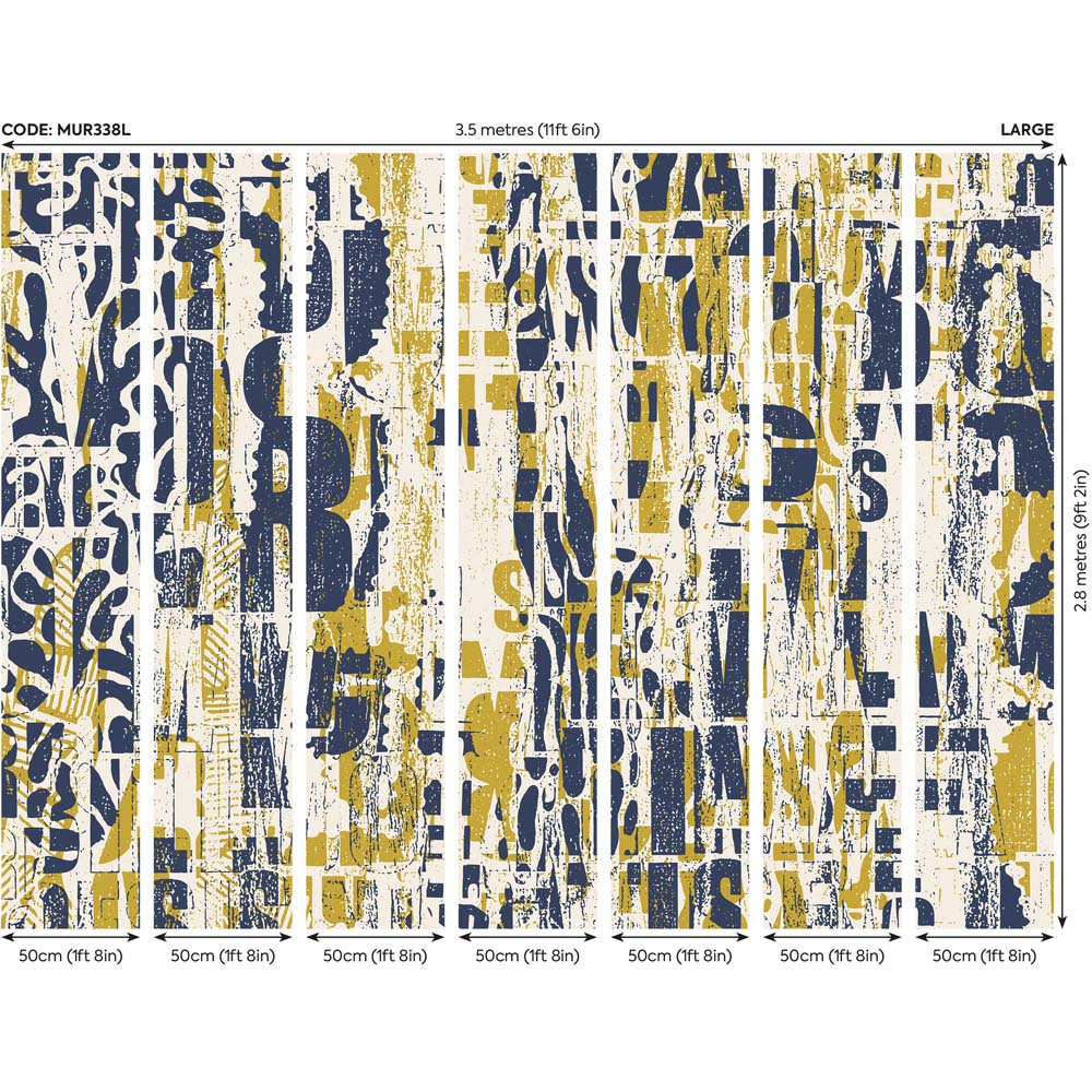 Origin Murals Letterpress Graffiti Multi Wall Mural Image 3