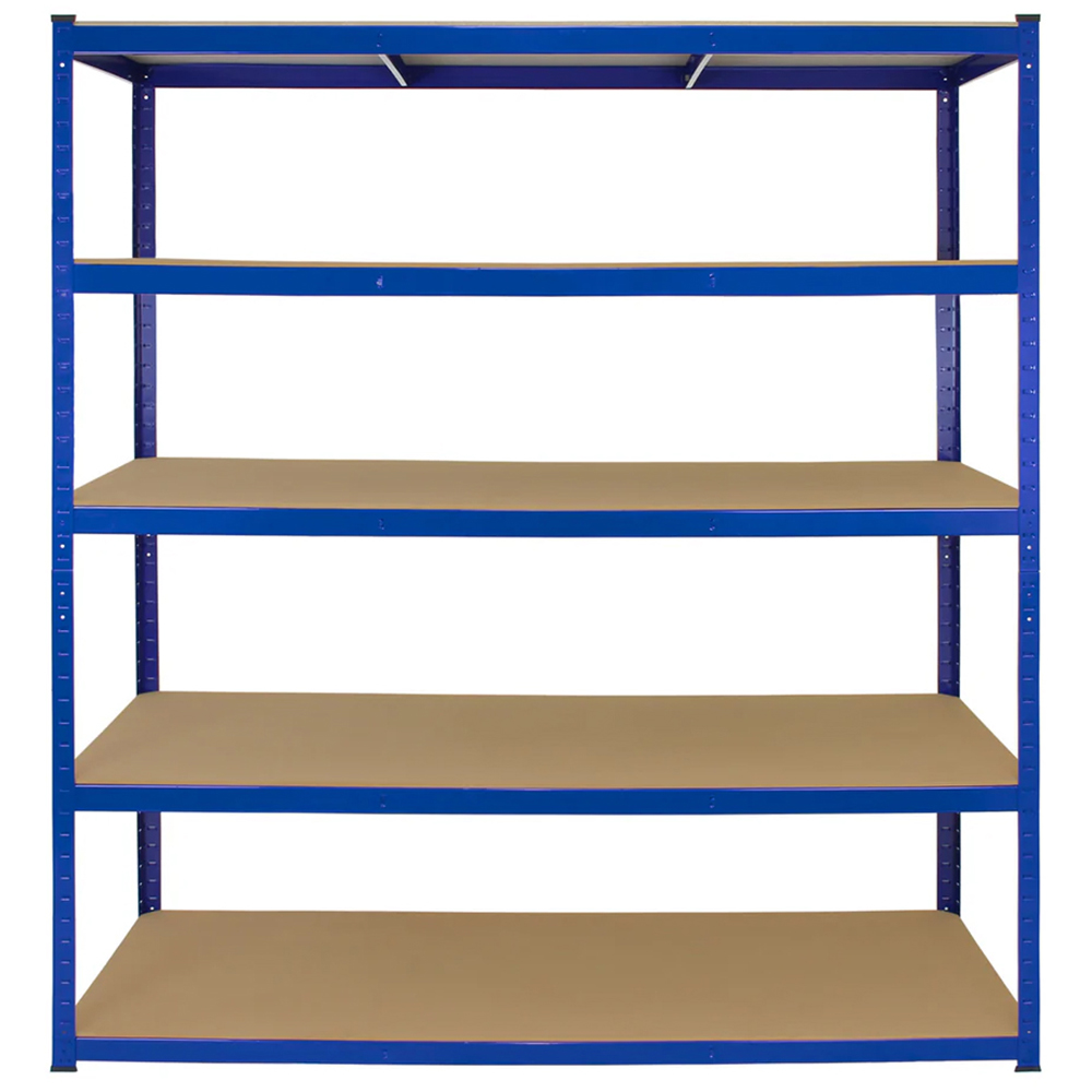 Monster Shop Racking T-Rax Extra Wide Storage Shelves Blue 160cm 5 Pack Image 3