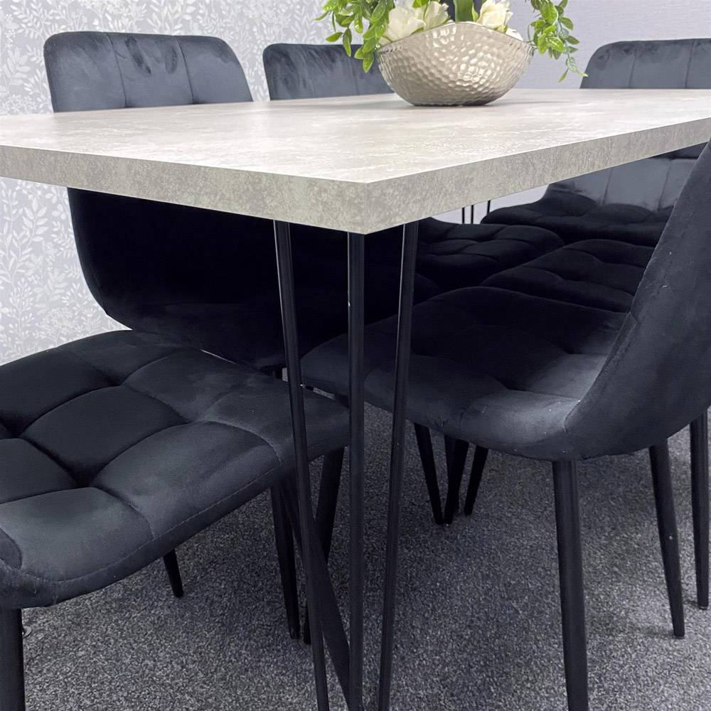 Kosy Koala 6 Seater Grey and Black Dining Table set Image 6