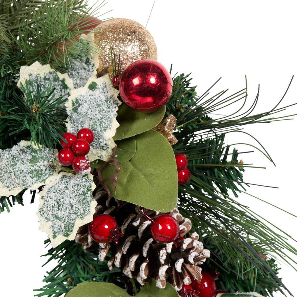 Traditional Bauble Poinsettia Wreath Image 3