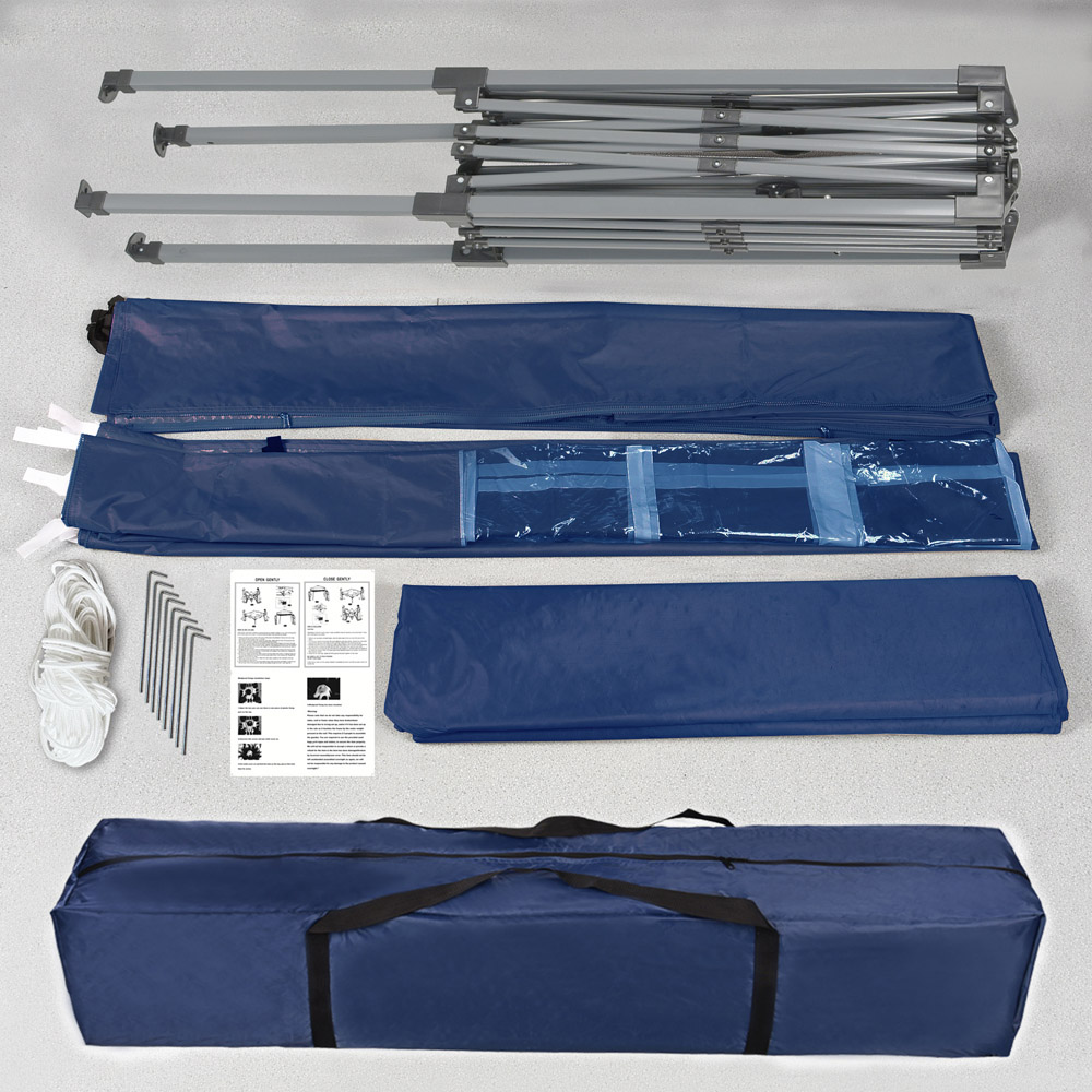 Blue Pop Up Outdoor Canopy Tent with Removable Sidewalls 2 x 2m Image 4