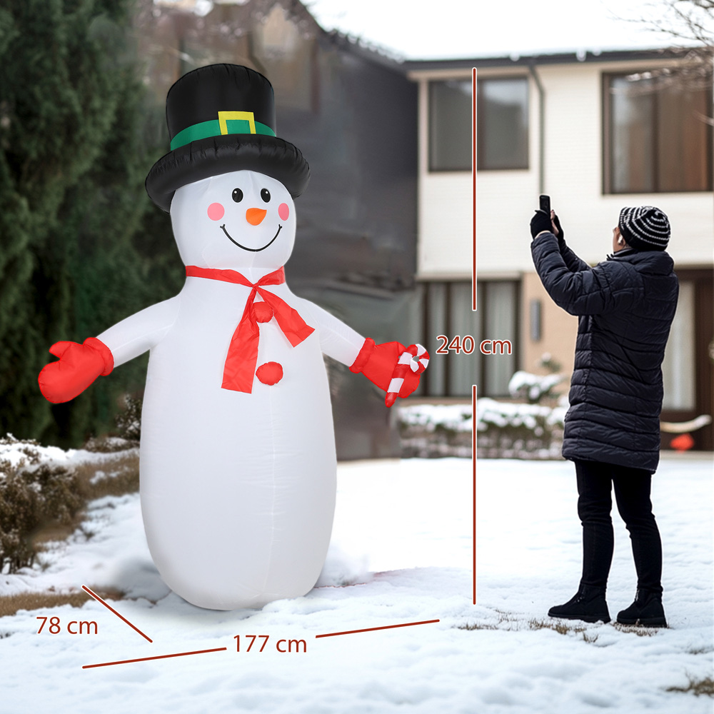 Everglow Christmas Blow Up Inflatable Snowman Decoration with Built-in LEDs 7.8ft Image 9