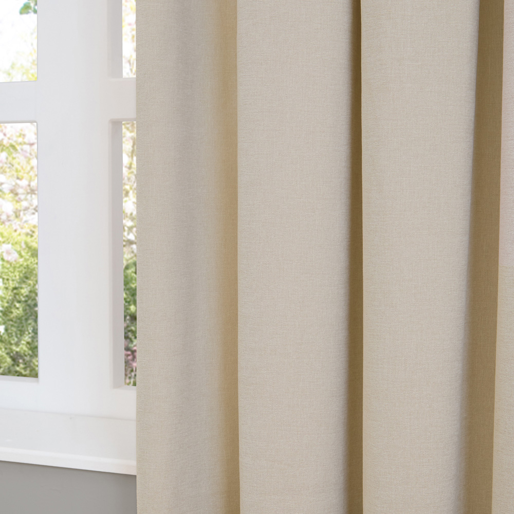 Furn Ecru Soft Chenille Blackout Eyelet Curtains 229 x 183cm Image 3