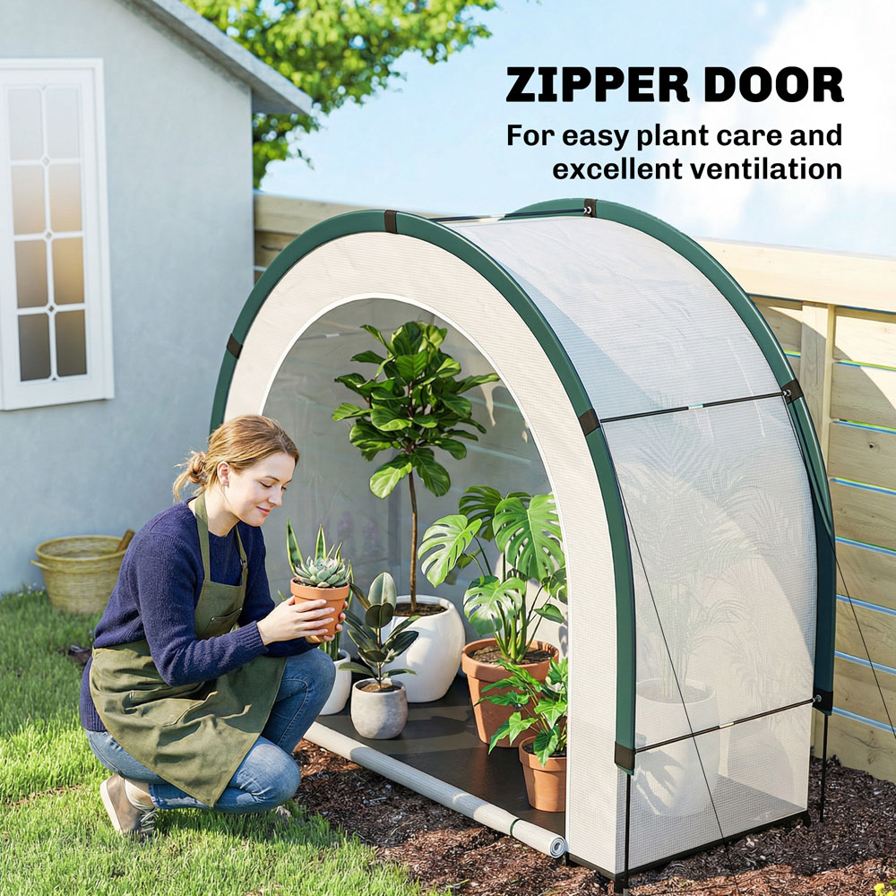 Outsunny Green Foldable 6.5 x 2.6ft Mini Greenhouse with PE Base Image 4