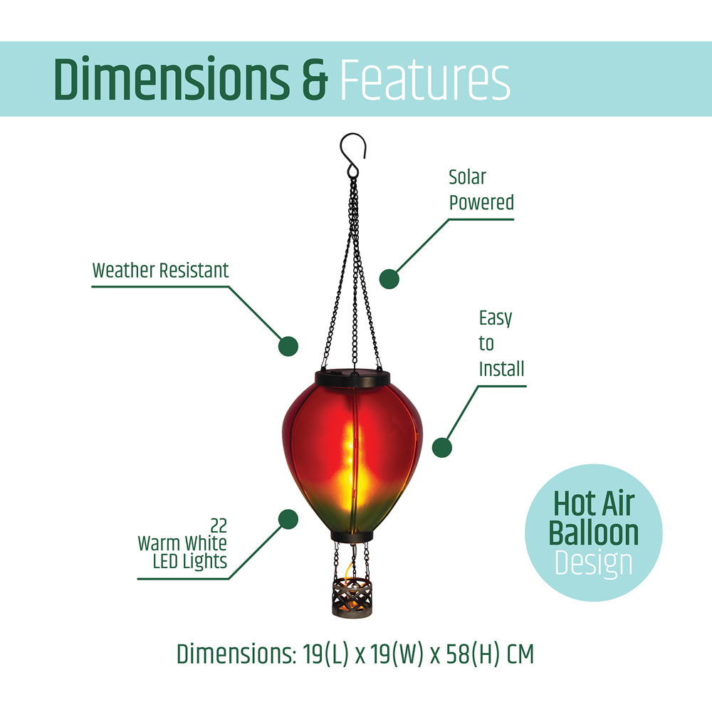 Gardenkraft Solar Hot Air Balloon Lantern Image 9