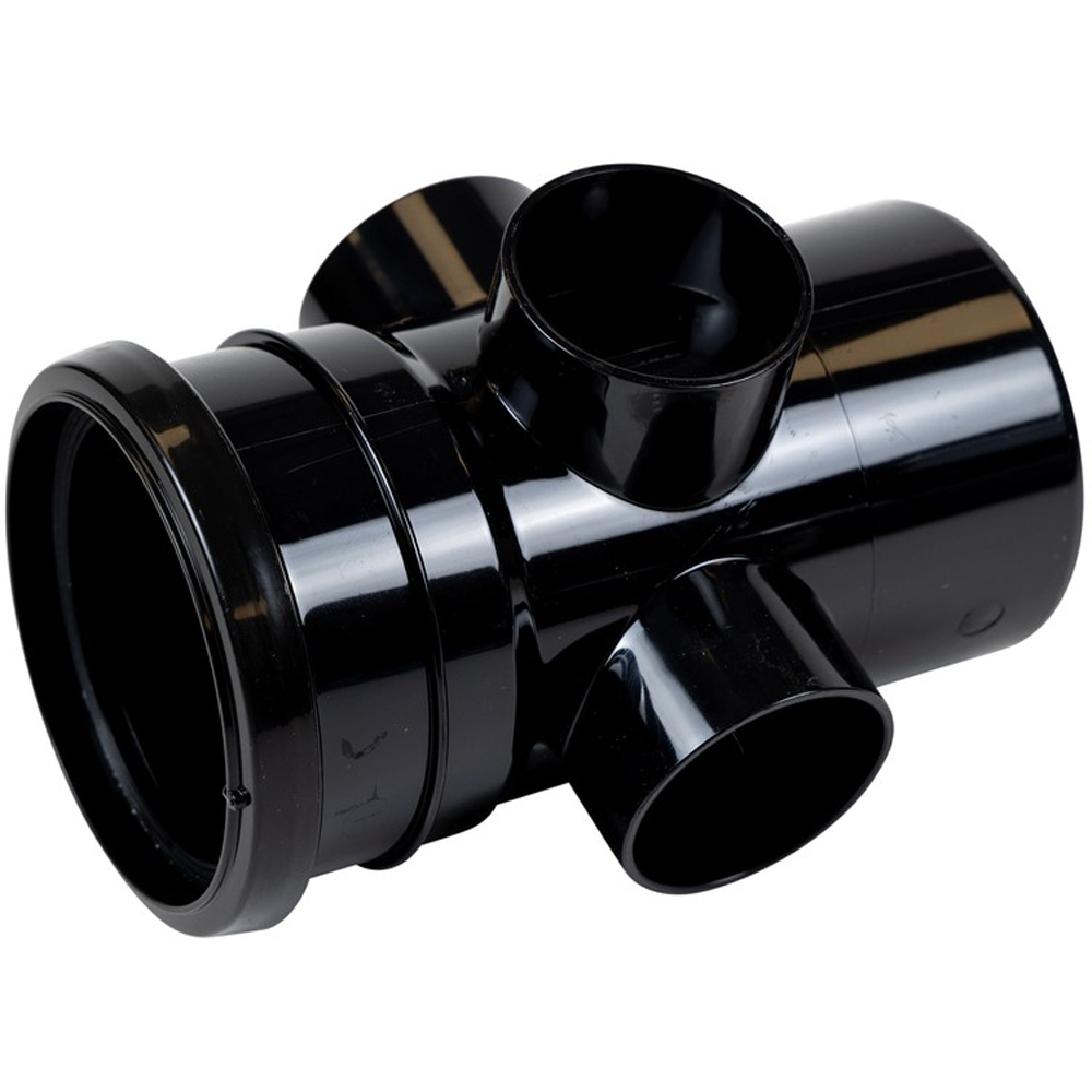 FloPlast Ring Seal Soil Boss Pipe Single Socket Black 110mm Image 3