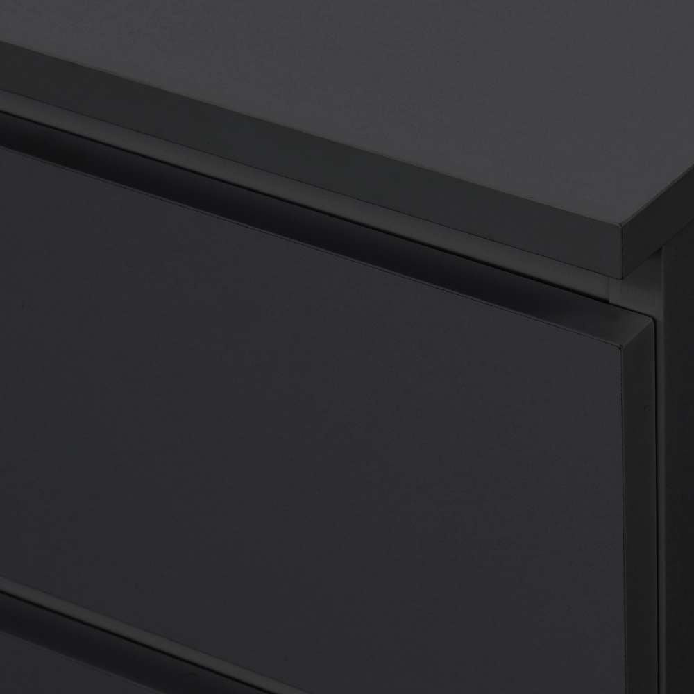 Oslo 3 Drawer Black Bedside Table Image 7