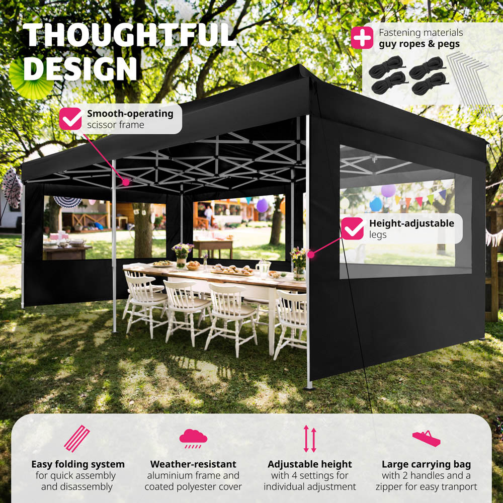 tectake Viola 6 x 3m Black Gazebo Image 3