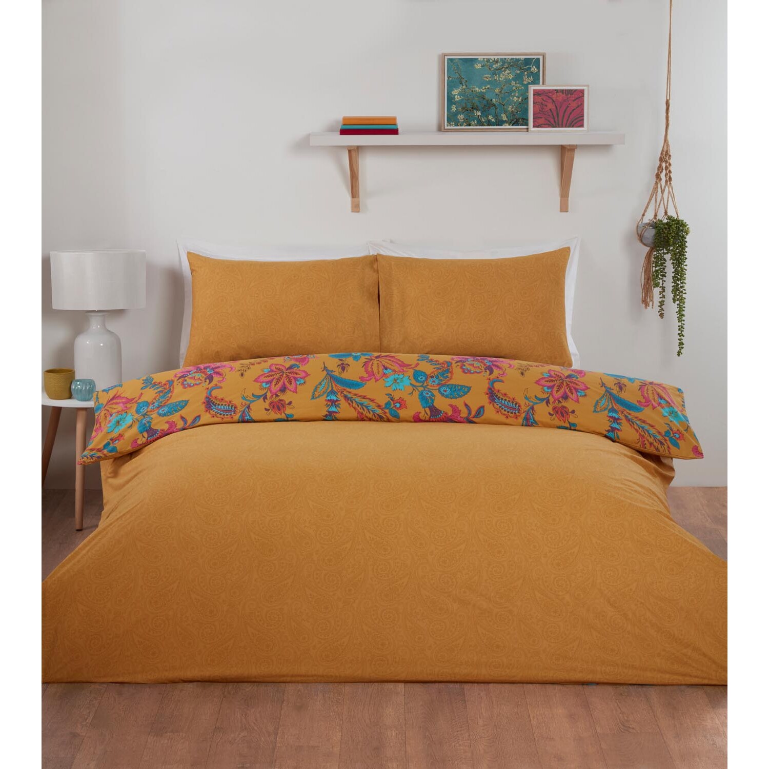 Divante Safia Duvet Cover and Pillowcase Set - Ochre / Superking Image 2