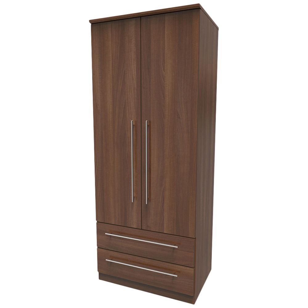 Crowndale Sherwood 2 Door 2 Drawer Noche Walnut Wardrobe Image 4