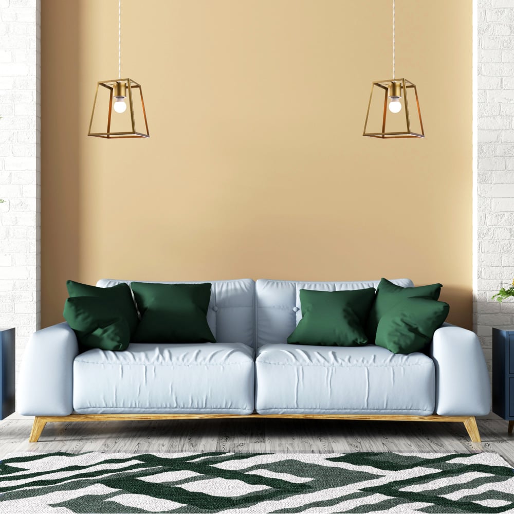 Happy Homewares Industrial Lantern Satin Gold Square Top and Bottom Pendant Shade Image 2