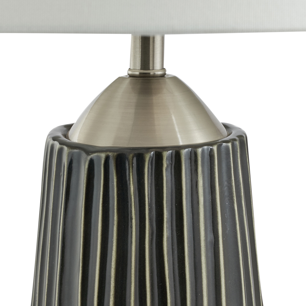 Pacific Lifestyle Artemis Black Textured and Brushed Silver Ceramic Tall Table Lamp Image 4