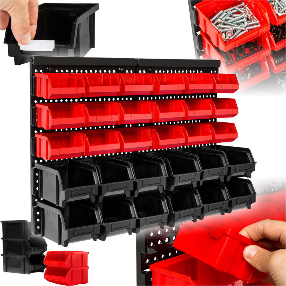 tectake 30 Shelf Wall Mounted Storage Organiser Image 2