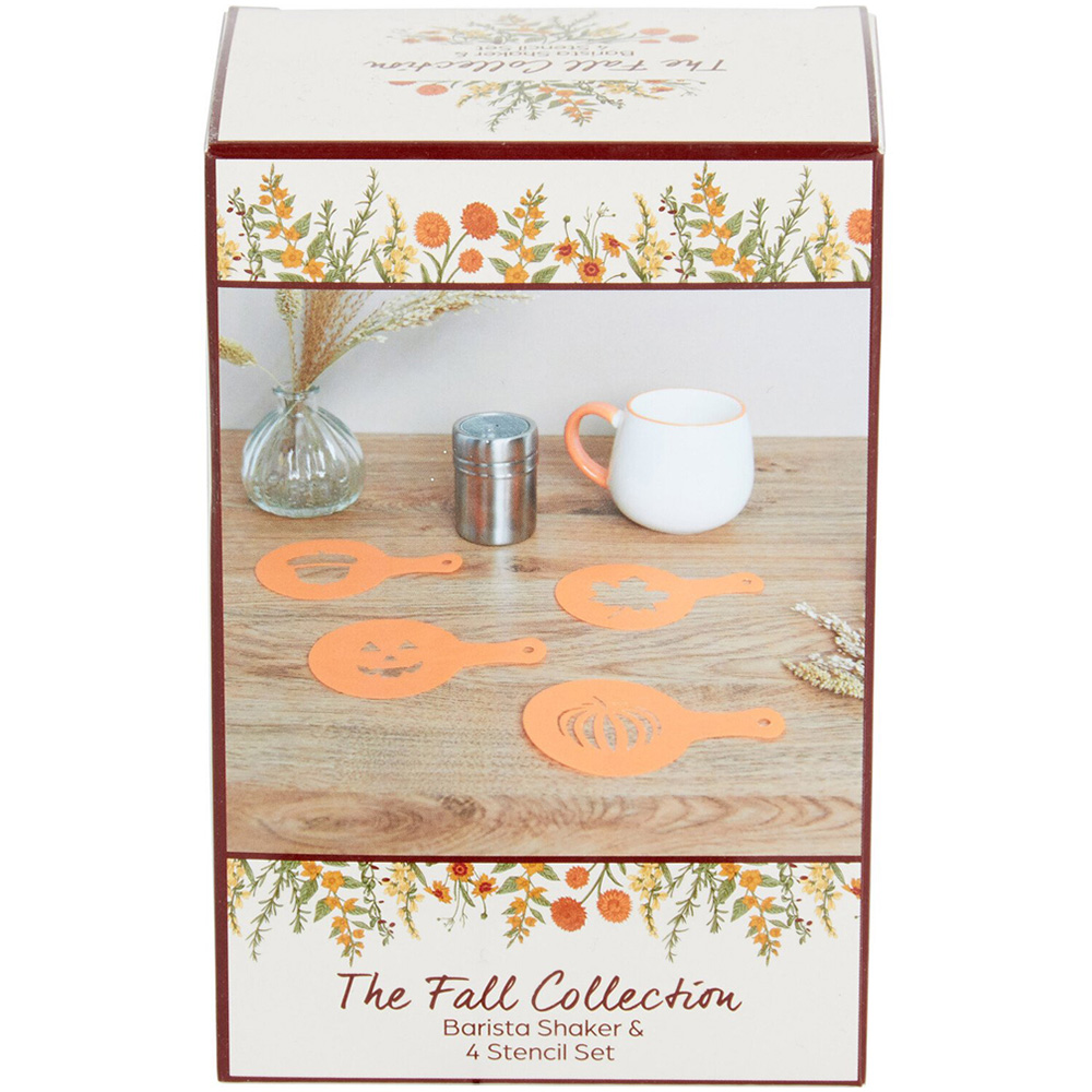 Autumn Barista Shaker and 4 Stencil Set - Orange Image 2