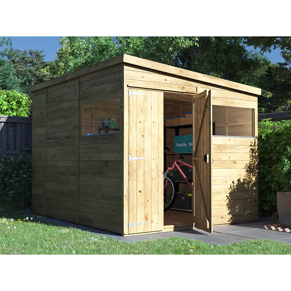 Dunster House Overlord 10 x 6ft Modular Brown Pent Garden Shed Image 3