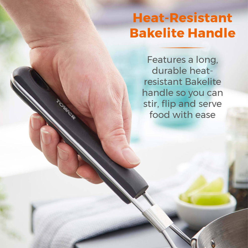 Tower 28cm Stainless Steel Grill Wok with Folding Bakelite Handle Image 4