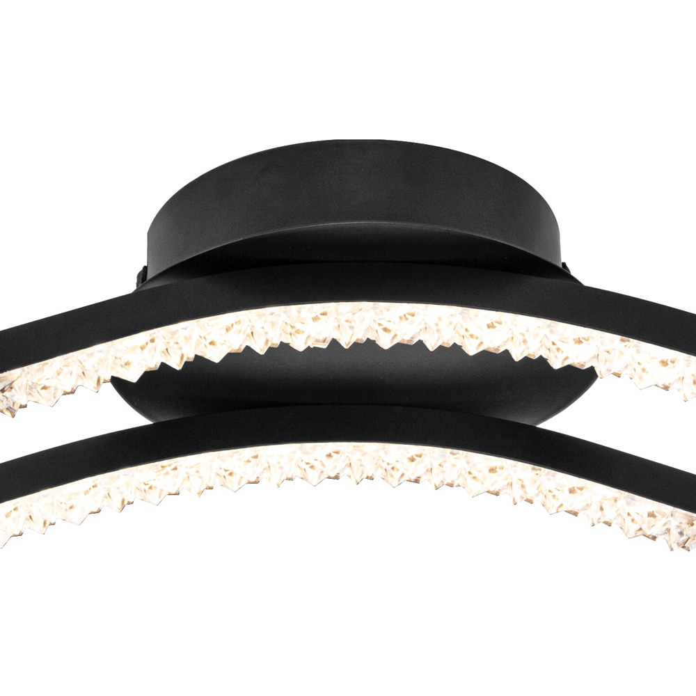 Cosylyte Kenworth 2 Light Matt Black Wavy Beaded LED Ceiling Light Image 5