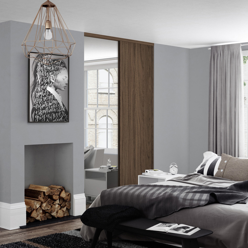 Spacepro Classic 2 Door Walnut Wardrobe Sliding Door 1793mm Image 2