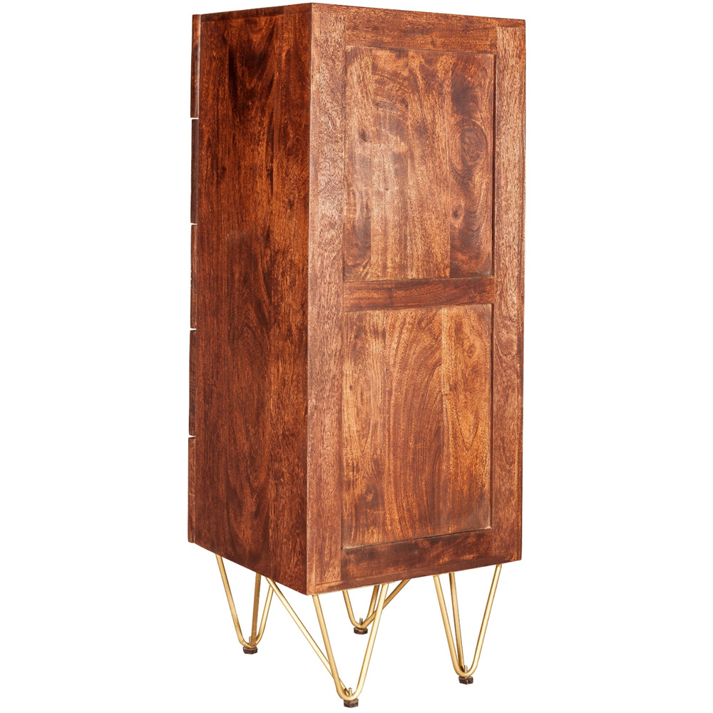 Brooklyn Ozella 5 Drawer Dark Gold Tall Chest of Drawers Image 5