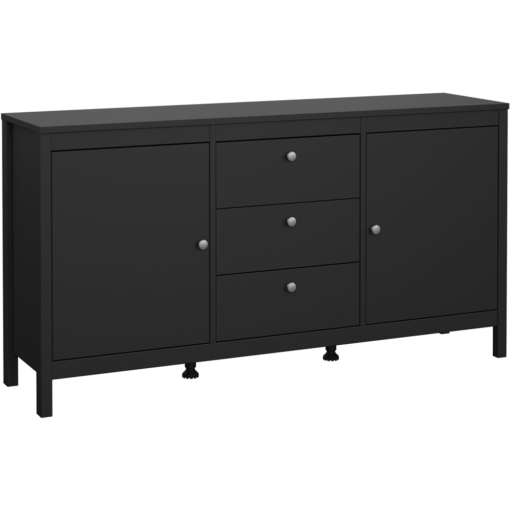Florence Madrid 2 Door 3 Drawer Matt Black Sideboard Image 2