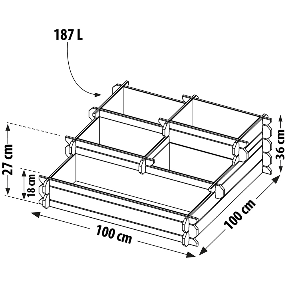 Cerland Angelic 3-Tier Wooden Podium Raised Garden Bed Image 3
