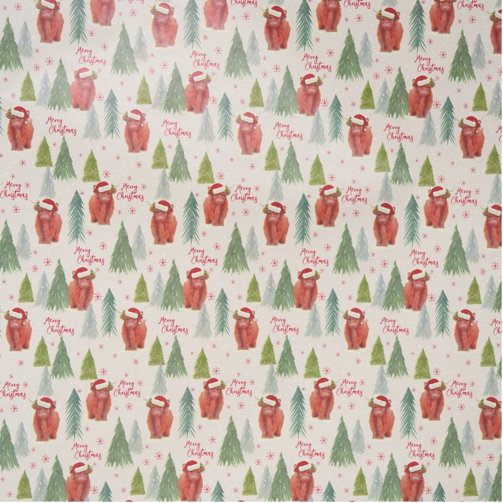 Highland Cow Gift WrapWhite Image 2