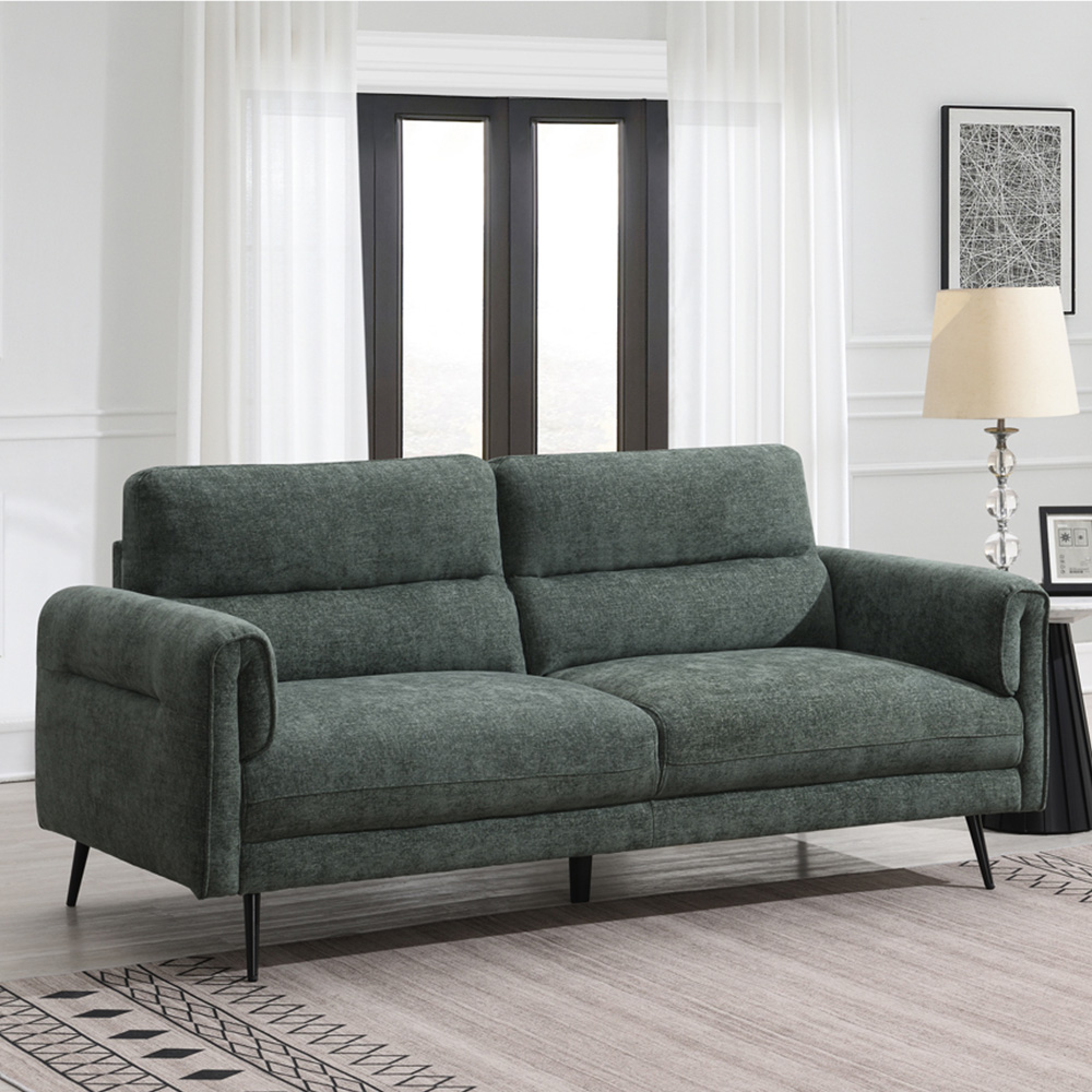 Harlem 3 Seater Moss Green Sofa Image 1