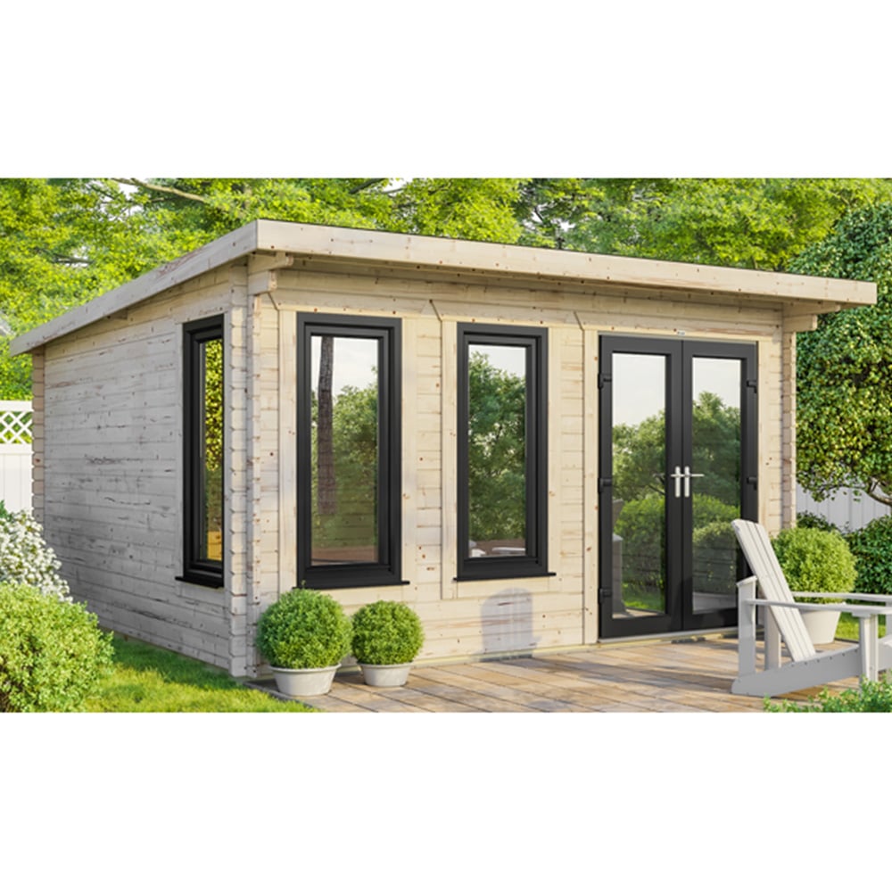 Power Sheds 16 x 16ft Right Double Door Pent Log Cabin Image 9