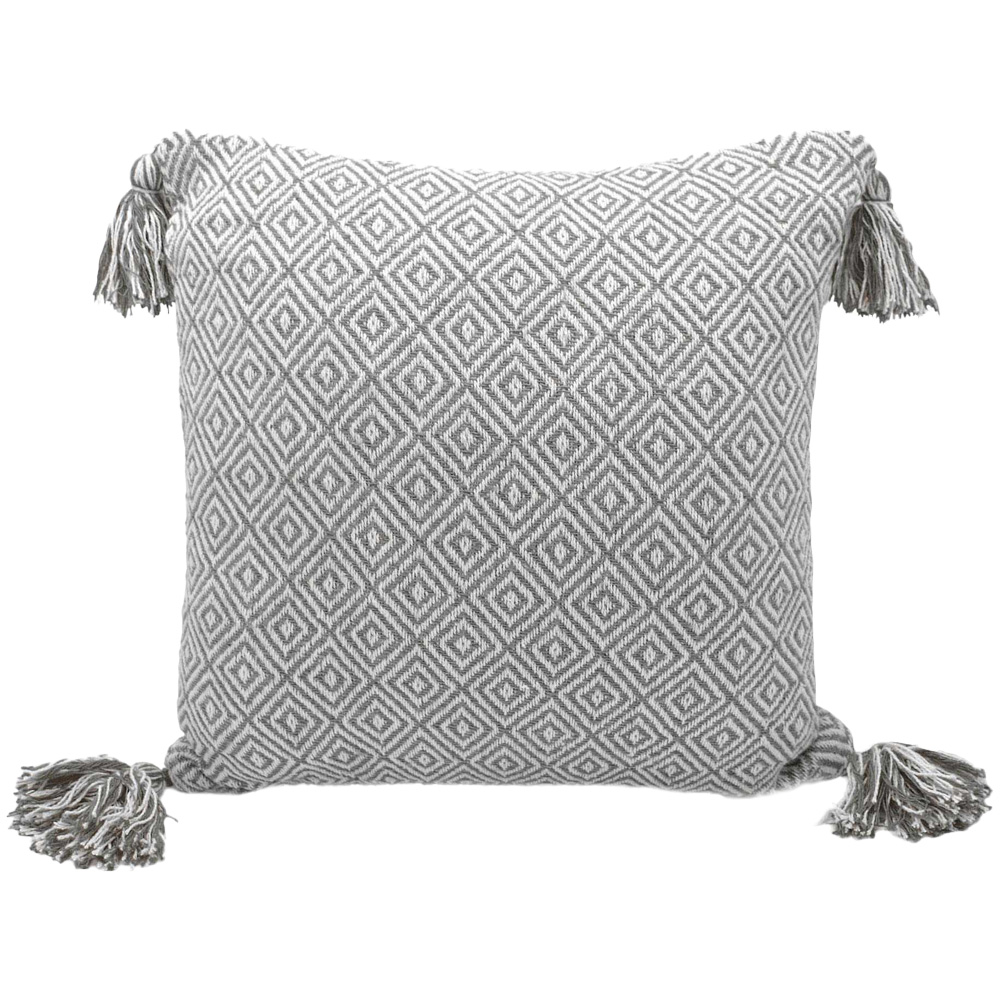 Velosso Diamond Charcoal Grey Filled Cushion 43 x 43cm 2 Pack Image 1
