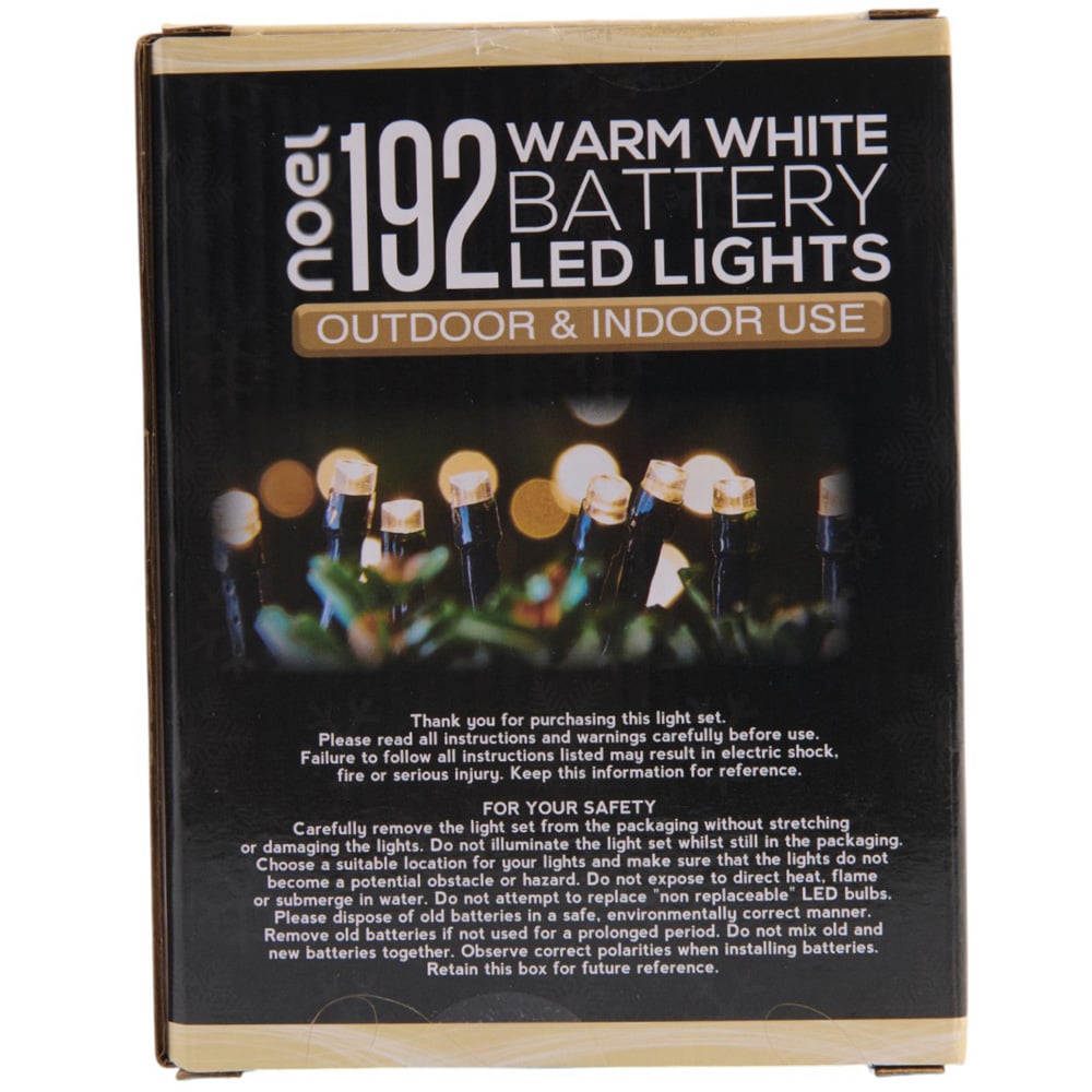 noel 192 Warm White LED Battery Operated Outdoor Lights Image 2