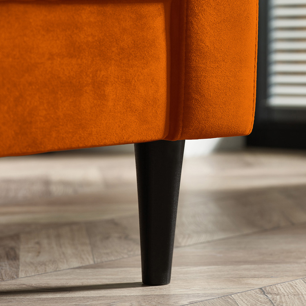 Furniturebox Josie 3 Seater Burnt Orange Velvet Sofa Image 3