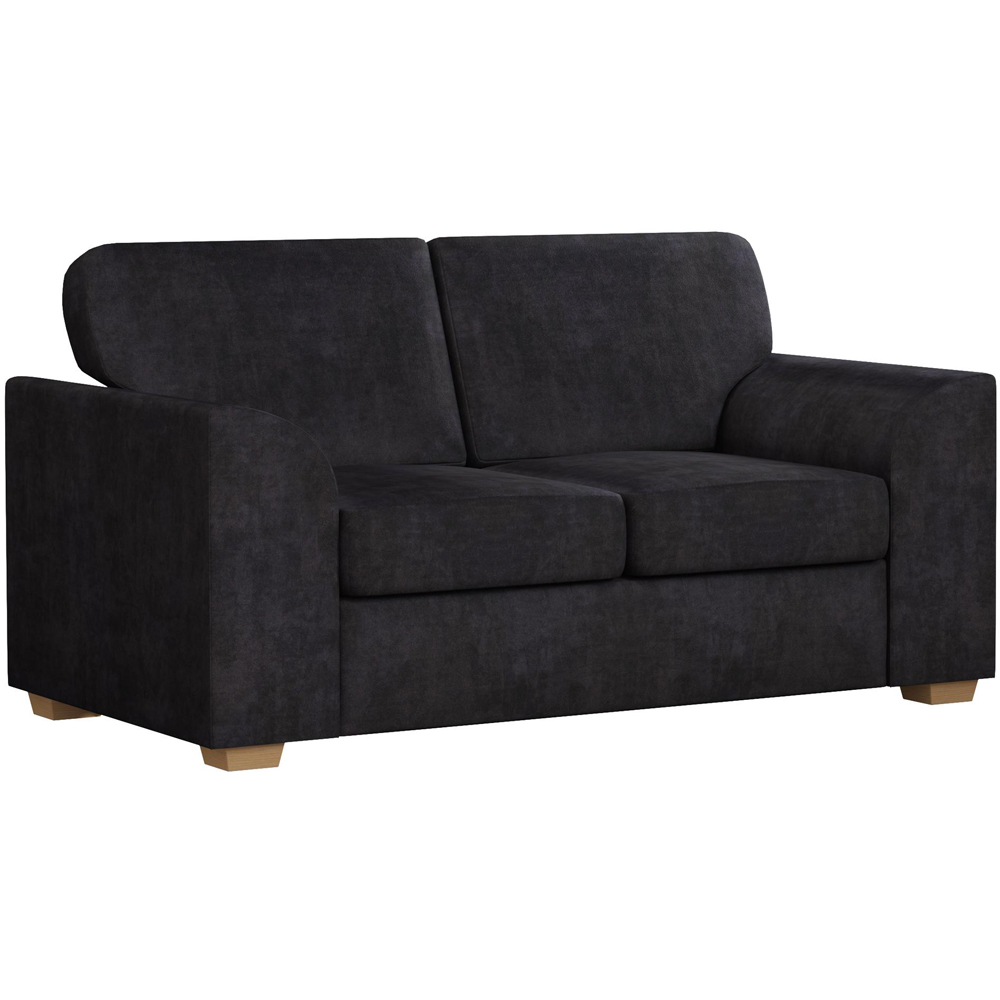 Modo 5 Seater Ebony Plush Velvet Fixed Back Sofa Set Image 3