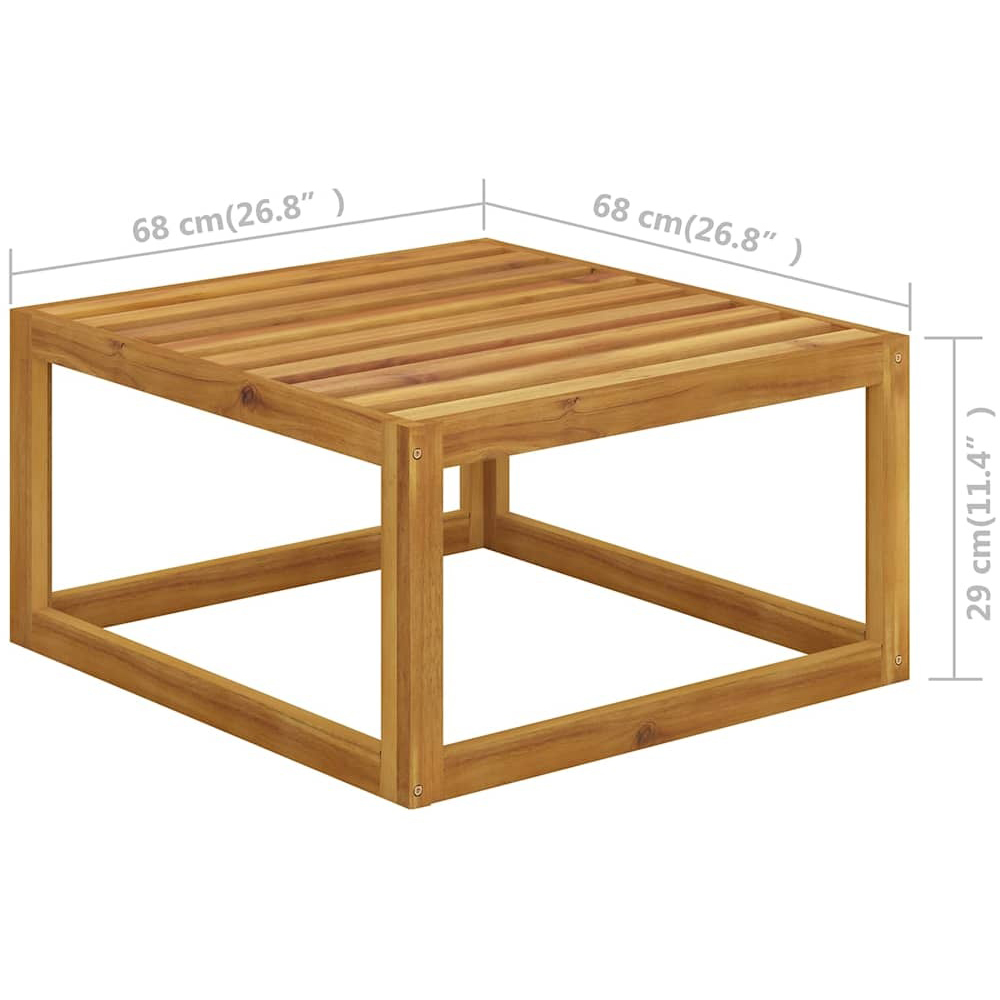 Walplus 4 Seater Solid Acacia Wood Garden Corner Lounge Set with Cushions Image 9