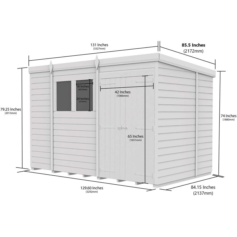 DIY Sheds 11 x 7ft Tongue and Groove Timber Pent Garden Shed Image 9