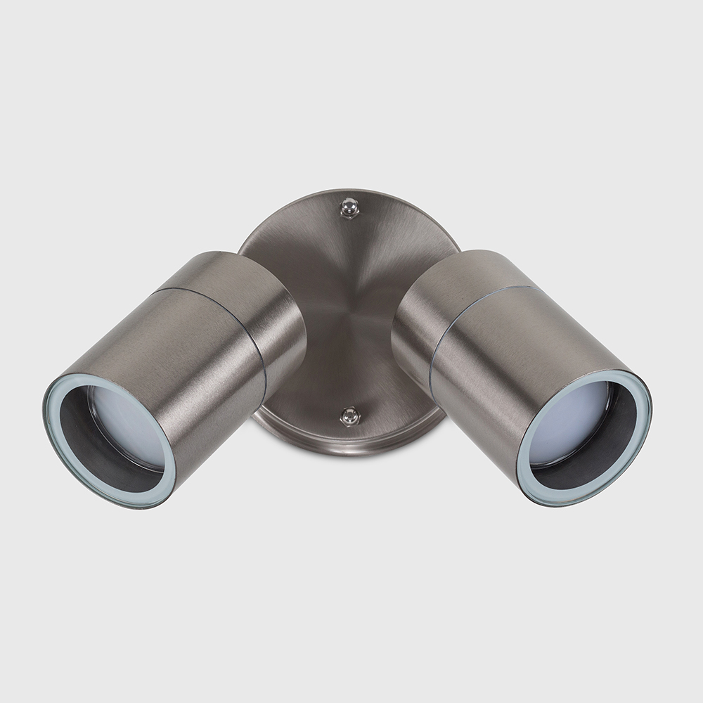 ValueLights Barrow 2 Pack Silver 2 Light Wall Spotlight Image 4