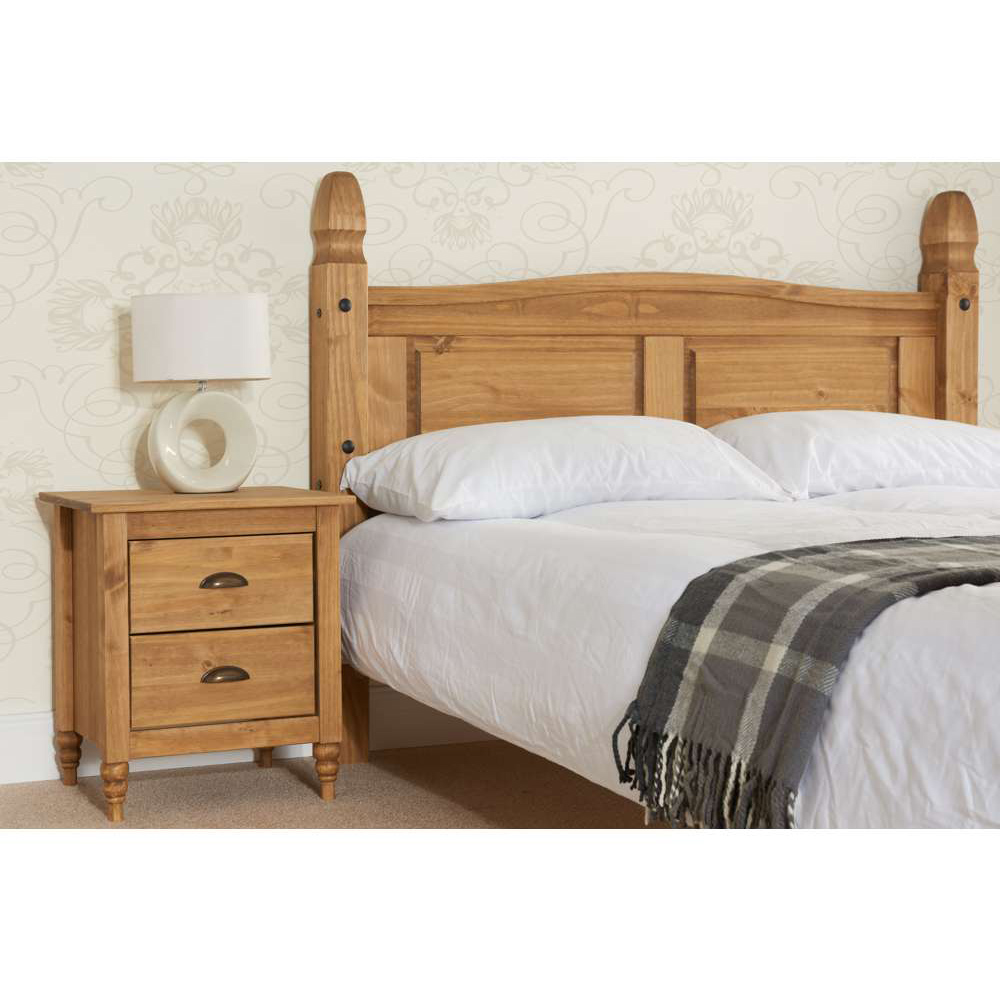 Corona King Size Natural Wax High End Bed Frame Image 3