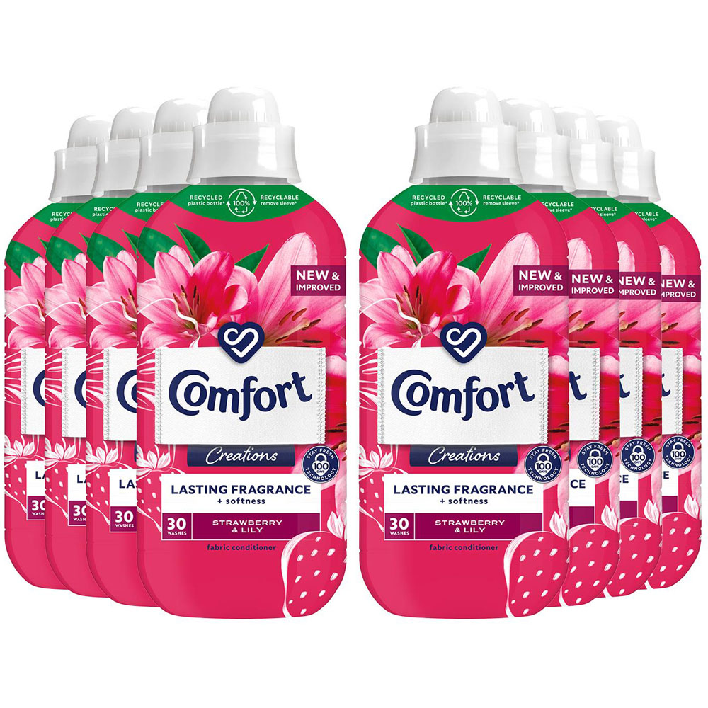 Comfort Creations Strawberry and Lily Fabric Conditioner 30 Washes 900ml 8 Pack Image 1