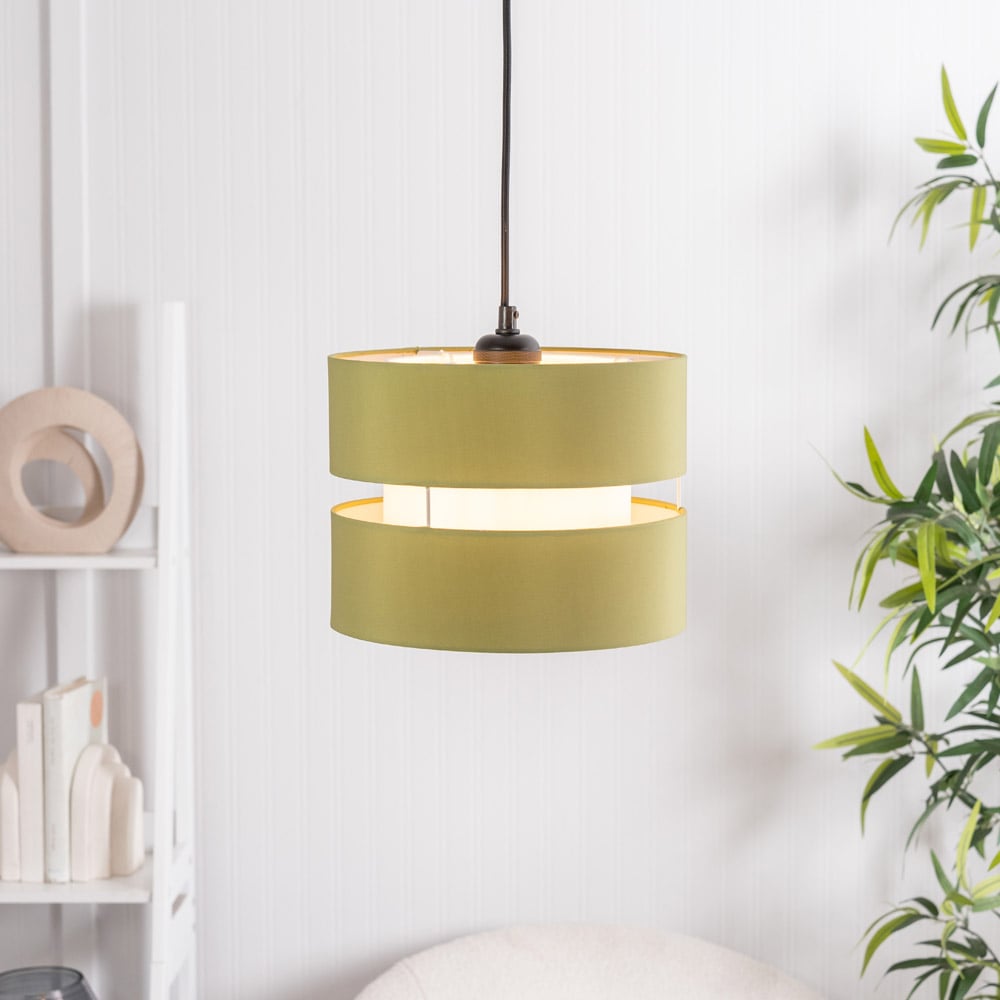 ValueLights Sophia 2 Tier Olive Ceiling Light Shade Small Image 3
