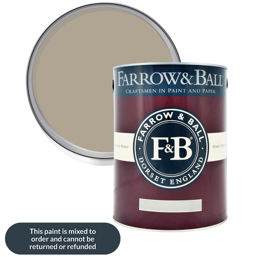 Farrow & Ball Interior Wood and Metal 17 Light Grey Flat Eggshell Paint 5L Image 1