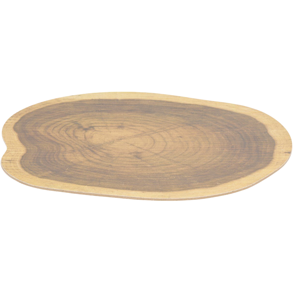 Set of 4 Round Faux Wood Placemats Brown Image 3