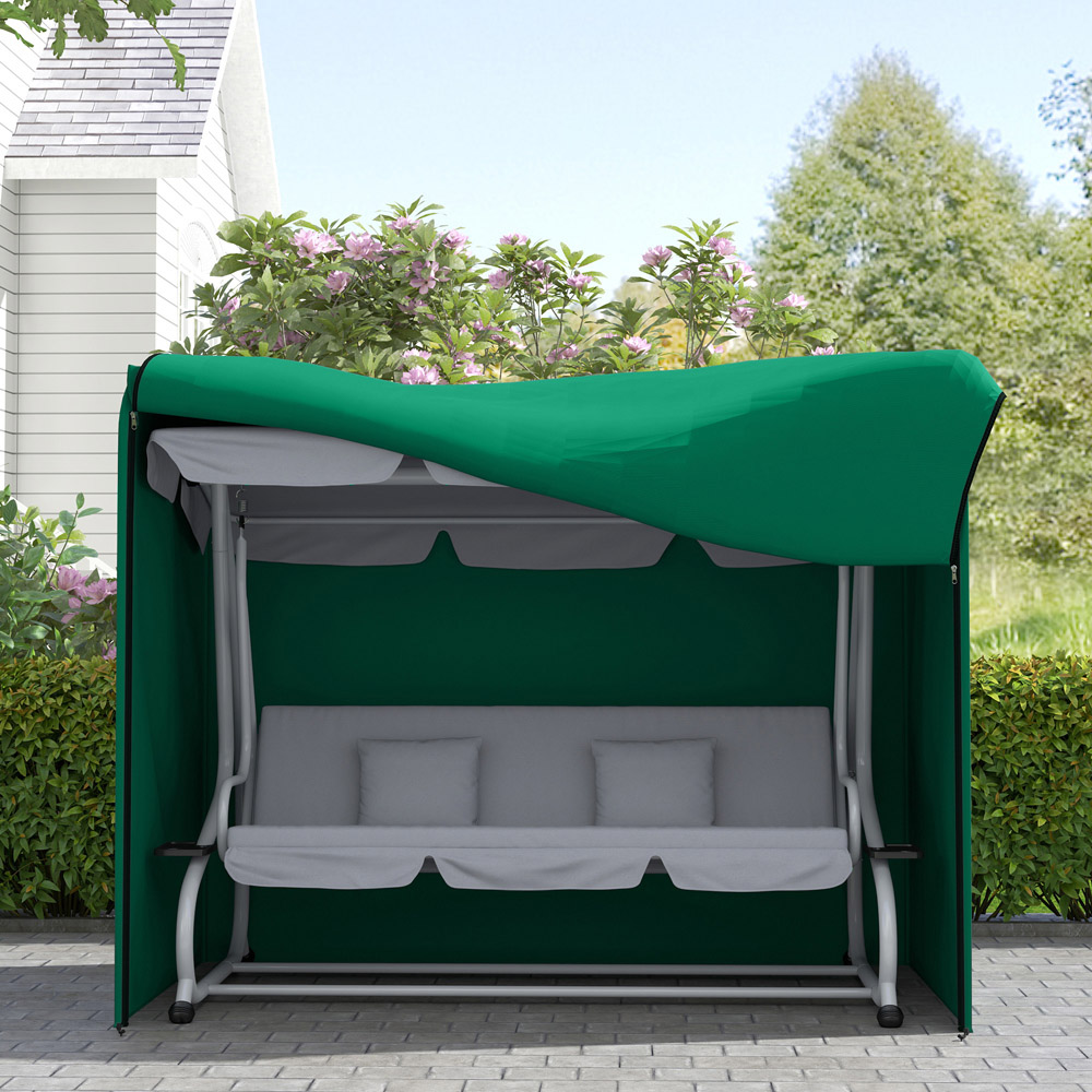 Outsunny 3 Seater Green Anti-UV Garden Swing Cover Image 3