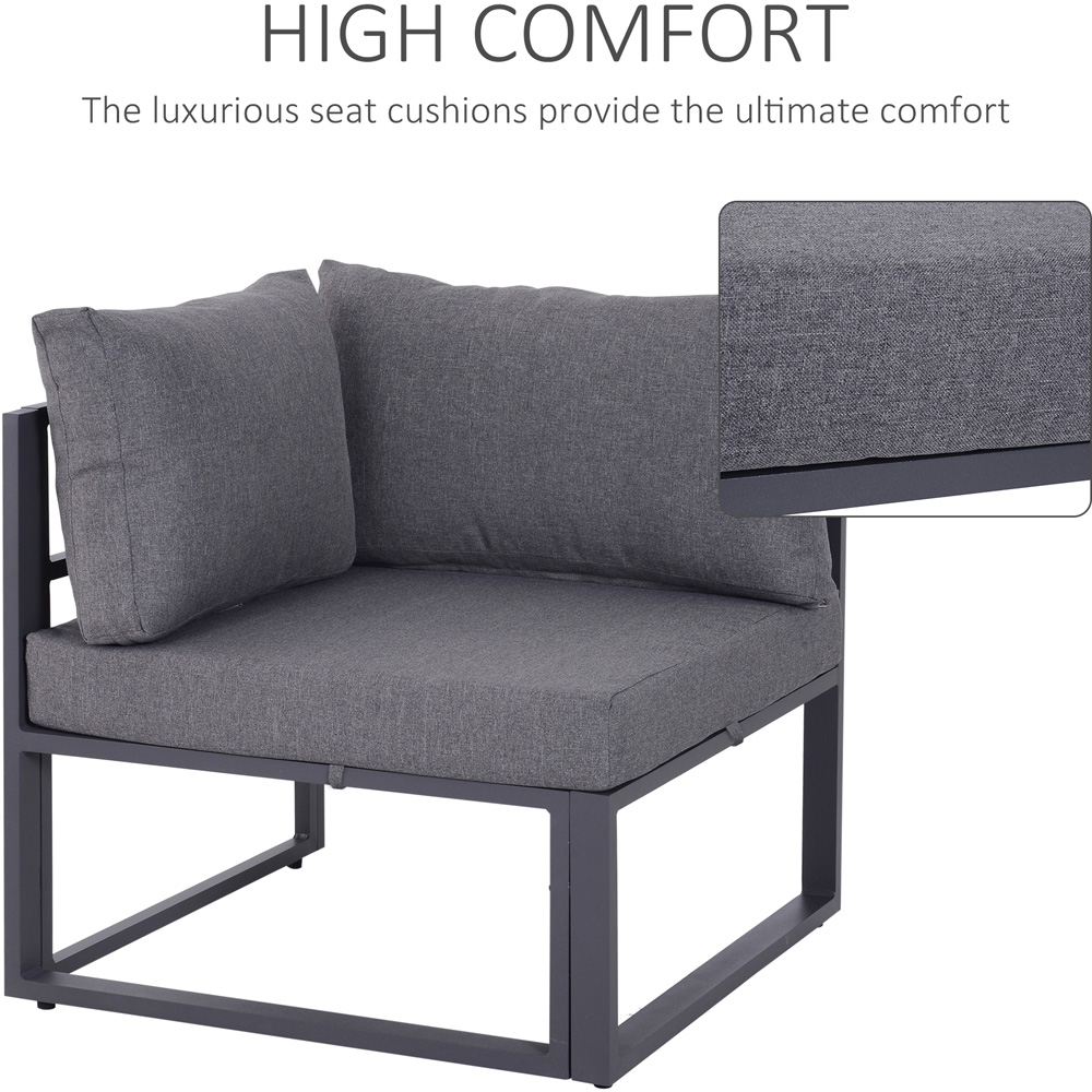Outsunny 5 Seater Grey Garden Corner Lounge Set Image 5