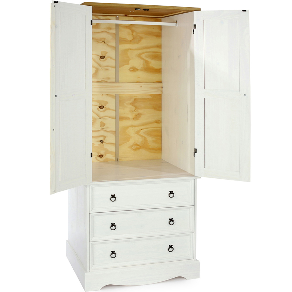 Core Products Corona 2 Door 3 Drawer White Wardrobe Image 5