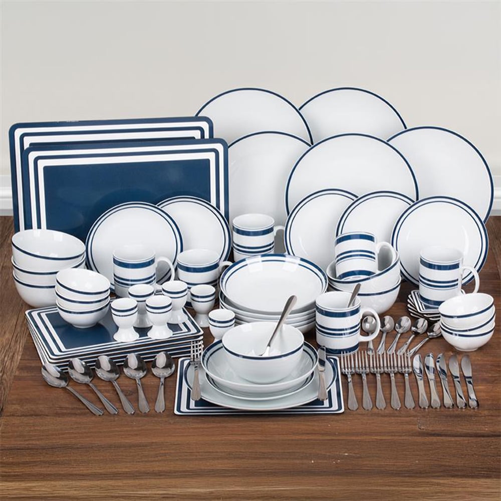Waterside Blue Bistro 80 Piece Dinner Set Image 2