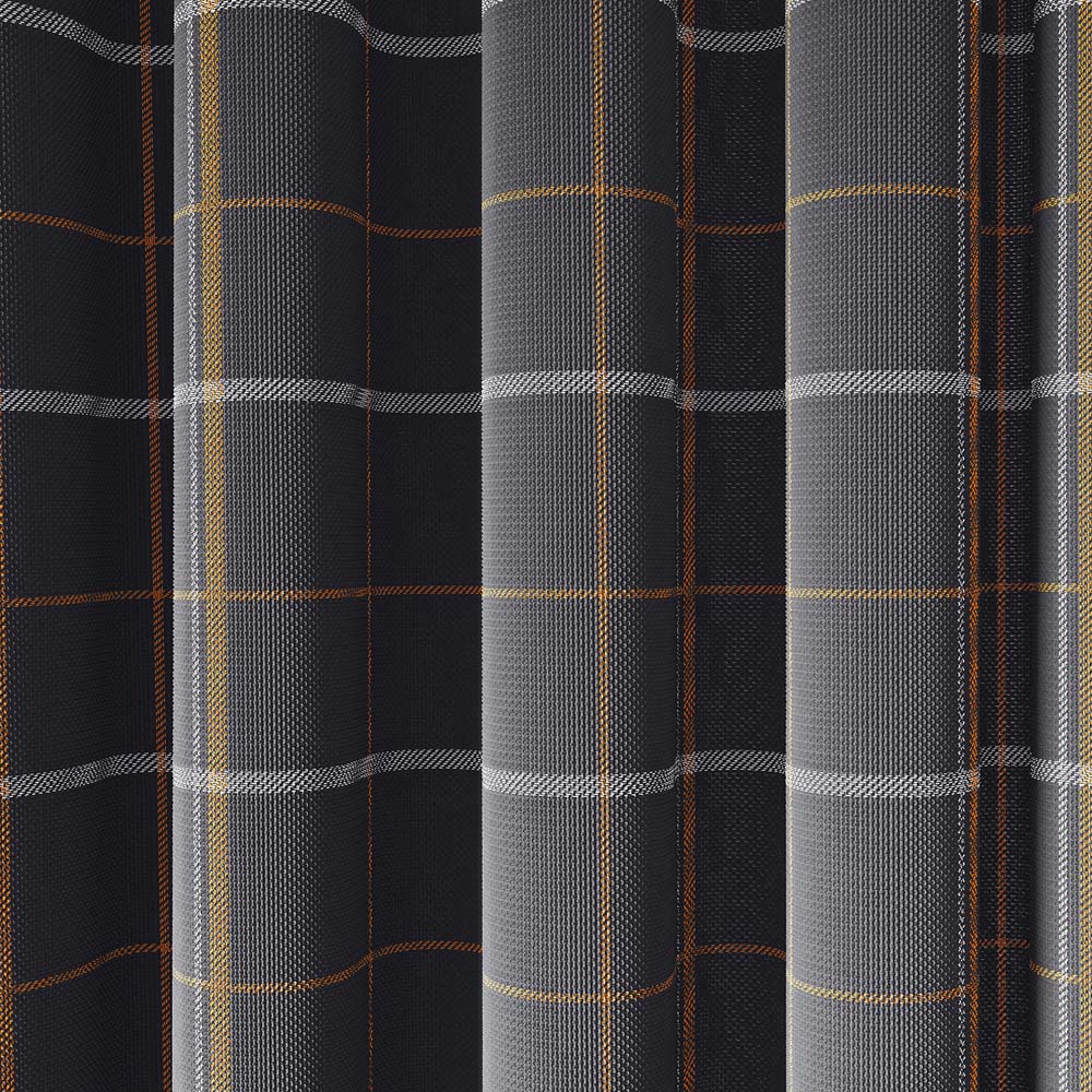 Helena Springfield Harper Woven Lined Charcoal and Ginger Eyelet Curtains 168 x 183cm Image 3